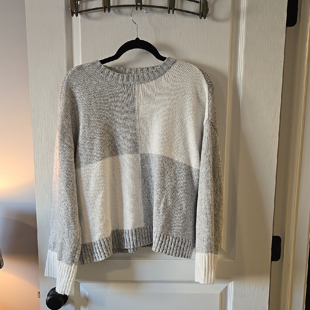 Gray and White Women's Sweater